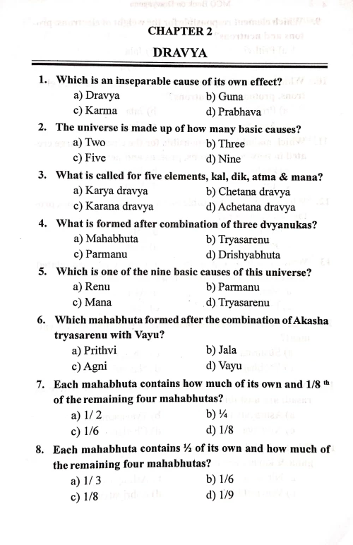 MCQs Book on Dravyaguna